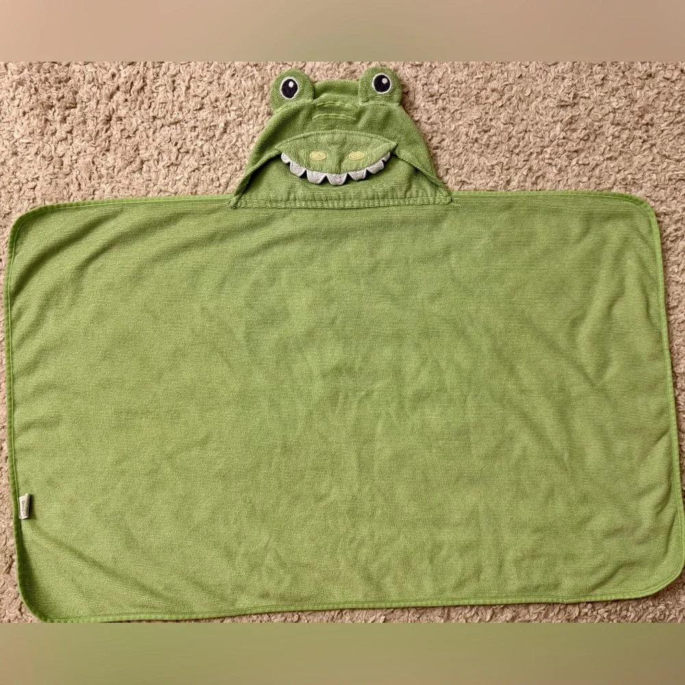 Circo Green Frog Hooded Infant/Toddler Microfiber Bath Pool Towel EUC